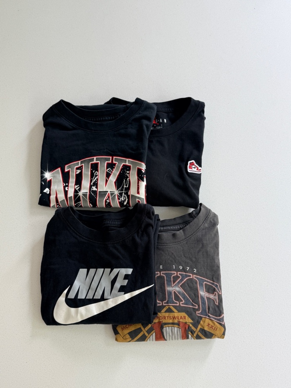 Nike Black Tee with White Logo Print